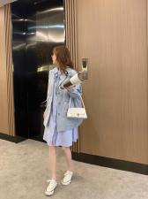 香丽迪抽绳收腰风衣女春夏新款糖果色小个子休闲外套中，女装风衣，香丽迪