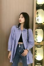 DG879春季新品设计感小众韩版抽绳休闲气质长袖衬衫，女装衬衫，L·H·X