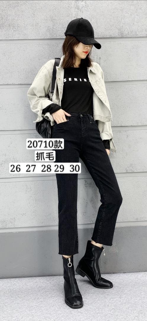冬季抓毛牛仔裤抓毛洗水棉，女装牛仔裤，菲库feiku