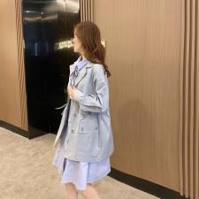 香丽迪抽绳收腰风衣女春夏新款糖果色小个子休闲外套中，女装风衣，香丽迪