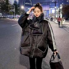 DG850韩范时尚简约大口袋配围脖冬季保暖羽绒服，女装羽绒服，L·H·X