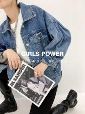 春夏新品重工烫钻牛仔衣，女装，G55