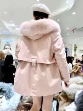 ZHG8119欧货可拆卸真狐狸毛领内胆獭兔毛时尚派克，女装，L·H·X