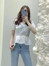 韩系烧花上衣，女装，WW9