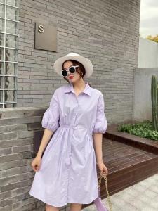 ［爱美欧］夏季新款 收腰版衬衫连衣裙,女装衬衫,爱美欧