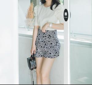 4D提花色织短裤,女装,帛糸霓娜