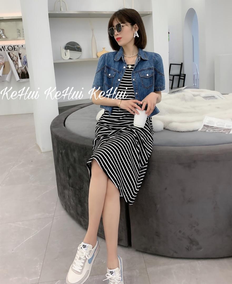 【现货】夏款短款牛仔上衣吊带连衣裙，女装背心吊带，珂 慧