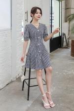 《现货》夏季韩版短袖新款连衣裙，女装连衣裙，宫廷韵色