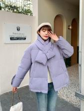 9839款围脖羽绒服 90白鸭绒时尚潮流，羽众不同，温暖过冬，女装羽绒服，蓝衣可