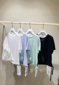 【现货】夏款设计感针织拼接不规则短袖,女装,ABout阿布