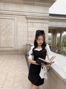 赫本风小黑裙连衣裙,女装连衣裙,M.W 嫚维