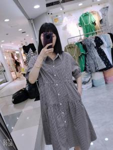 夏季新款 小清新格子连衣裙,女装连衣裙,流行风暴