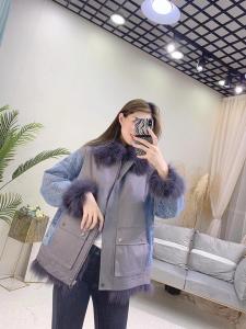 ZHG8105门襟毛领真狐狸毛内胆羽绒两面穿皮草羽绒服,女装皮草,L·H·X