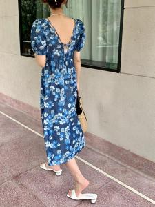 薄料牛仔花连衣裙,女装连衣裙,莉泽贝妮