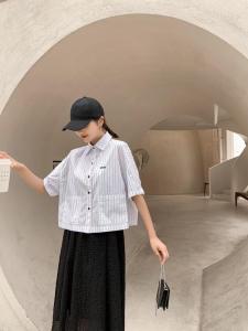 【现货】经典刺绣衬衫?不规则半裙 气质简约，女装衬衫，壹题YITI
