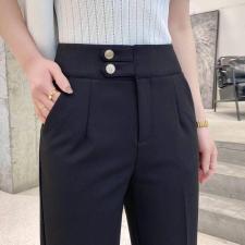 高弹烟管裤，女装，六月