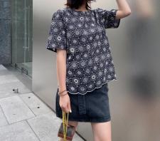 夏装新款太阳花绣花上衣，女装，天使格格
