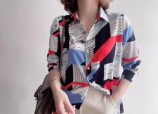【现货】2021春季新品真丝双绉印花衬衫，女装衬衫，七七迷兰