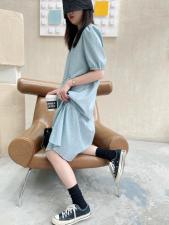 【现货】夏季新品韩版机理感连衣裙，女装连衣裙，本白(2F)