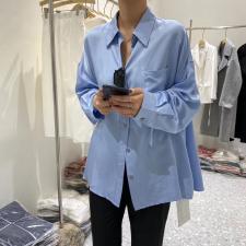 铜氨丝衬衣丝滑，女装，LIN.Y