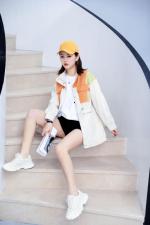 2021春款撞色风衣外套，女装风衣，红雀纺