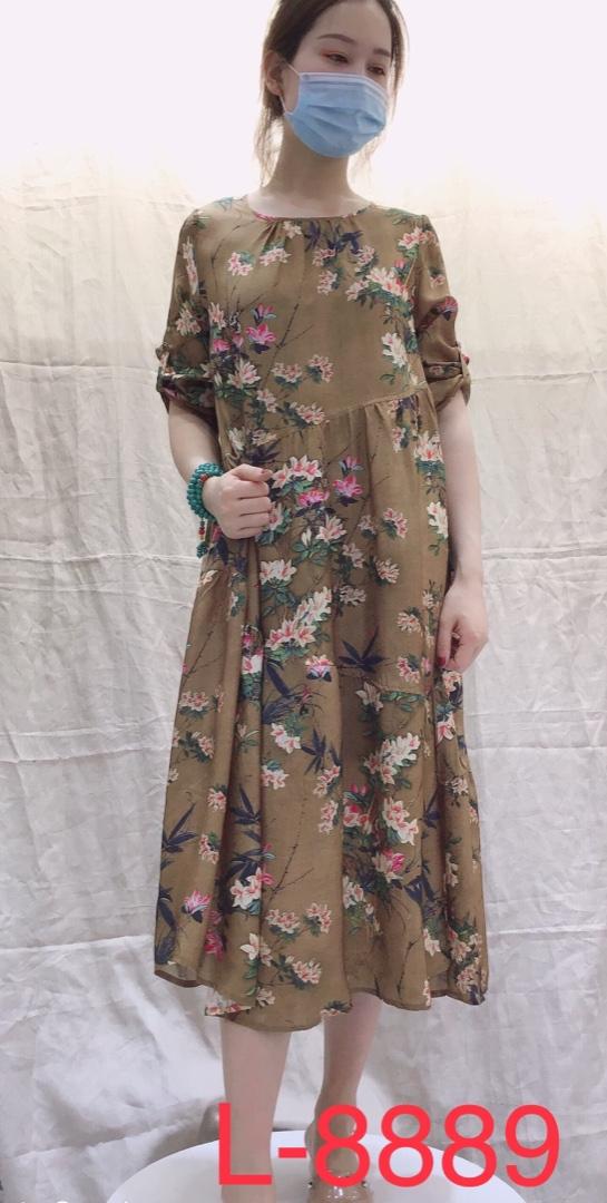 人丝面料高端连衣裙，XL-4XL，女装连衣裙，亿朵