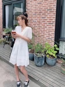 【现货】夏季新款 时尚简约收腰娃娃裙,女装,裴兔子