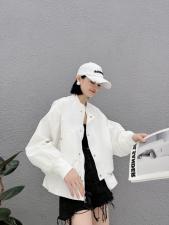 下摆抽皱夹克防晒，女装，玩美