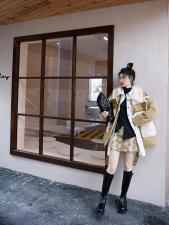 冬款牛角扣棉衣，女装棉衣/棉服，YOUER DENG