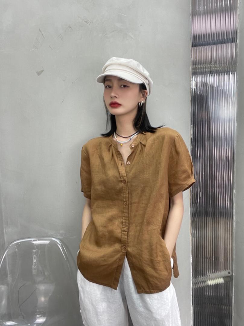 直纹苎麻面料，夏天就是行走的空调，舒服，女装，独上素帛