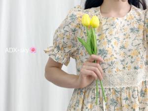 夏季碎花棉麻连衣裙,女装连衣裙,奥帝秀