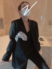 （现货）丝巾西装，女装西装，大麦