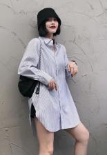 SGH2090洋气立领后开叉条纹衬衫，女装衬衫，L·H·X