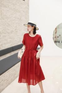 【现货】夏季新款 法式复古天丝连衣裙,女装连衣裙,得瑟空间