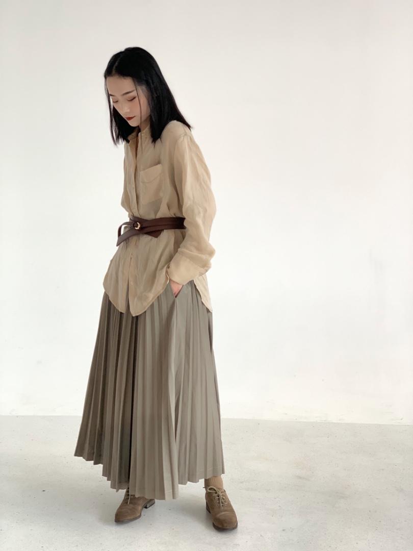 效果。天丝衬衣韩版?半裙，女装半身裙，Shian