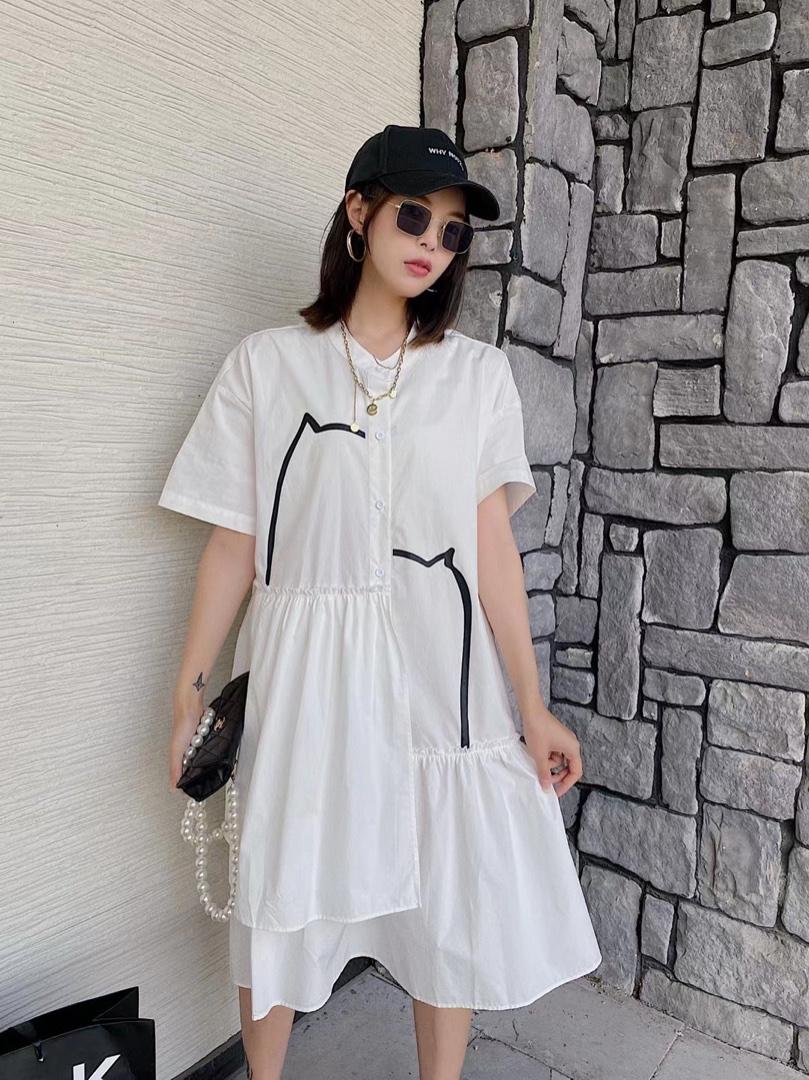爱美欧夏季新款设计款衬衫连衣裙，女装衬衫，爱美欧
