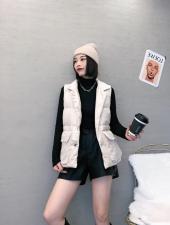 DG827休闲时尚丝绒大口袋立领百分百羽绒马甲，女装马夹，L·H·X