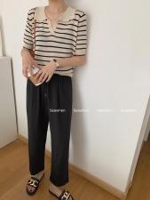 【现货】5882天丝亚麻挽脚阔腿裤，女装，Seawhen海维恩