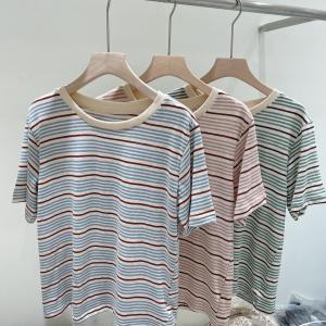 韩系彩条T，女装，xy35