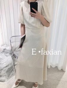 波点连衣裙,女装连衣裙,E.FAXIAN伊发现
