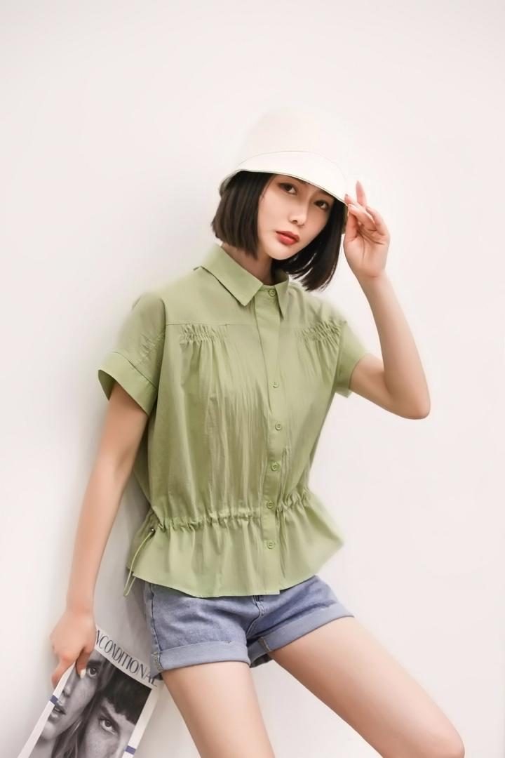 夏天短袖衬衫，女装衬衫，品炫姿