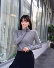 加绒打底衫袖口很有设计感SM，女装，尚映