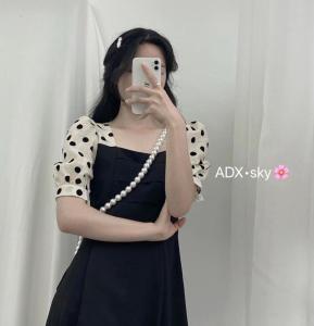 夏款波点袖韩版连衣裙,女装连衣裙,奥帝秀