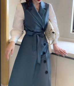 拼接棉布连衣裙,女装连衣裙,虹朵朵