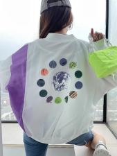 ZCL603春季新款潮牌宽松时尚撞色拼接拉链棒球服外套，女装，L·H·X