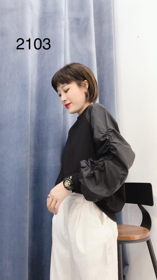 2021春款现货袖口打褶韩范上衣，女装，億亿铭品
