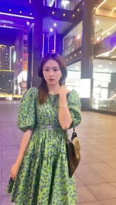 夏季韩版碎花连衣裙,女装连衣裙,忻美