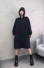 XL9818春款爆版泡泡袖后背抽牛筋时尚休闲长款衬衫，女装衬衫，L·H·X