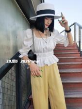 百搭显瘦上衣搭配时尚云朵裤，女装，38度6