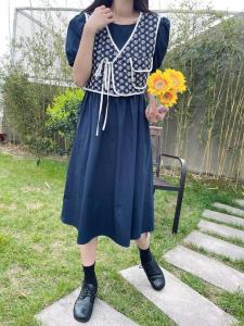 现货 夏季新款 马甲两件套,女装马夹,迎盈柳韵